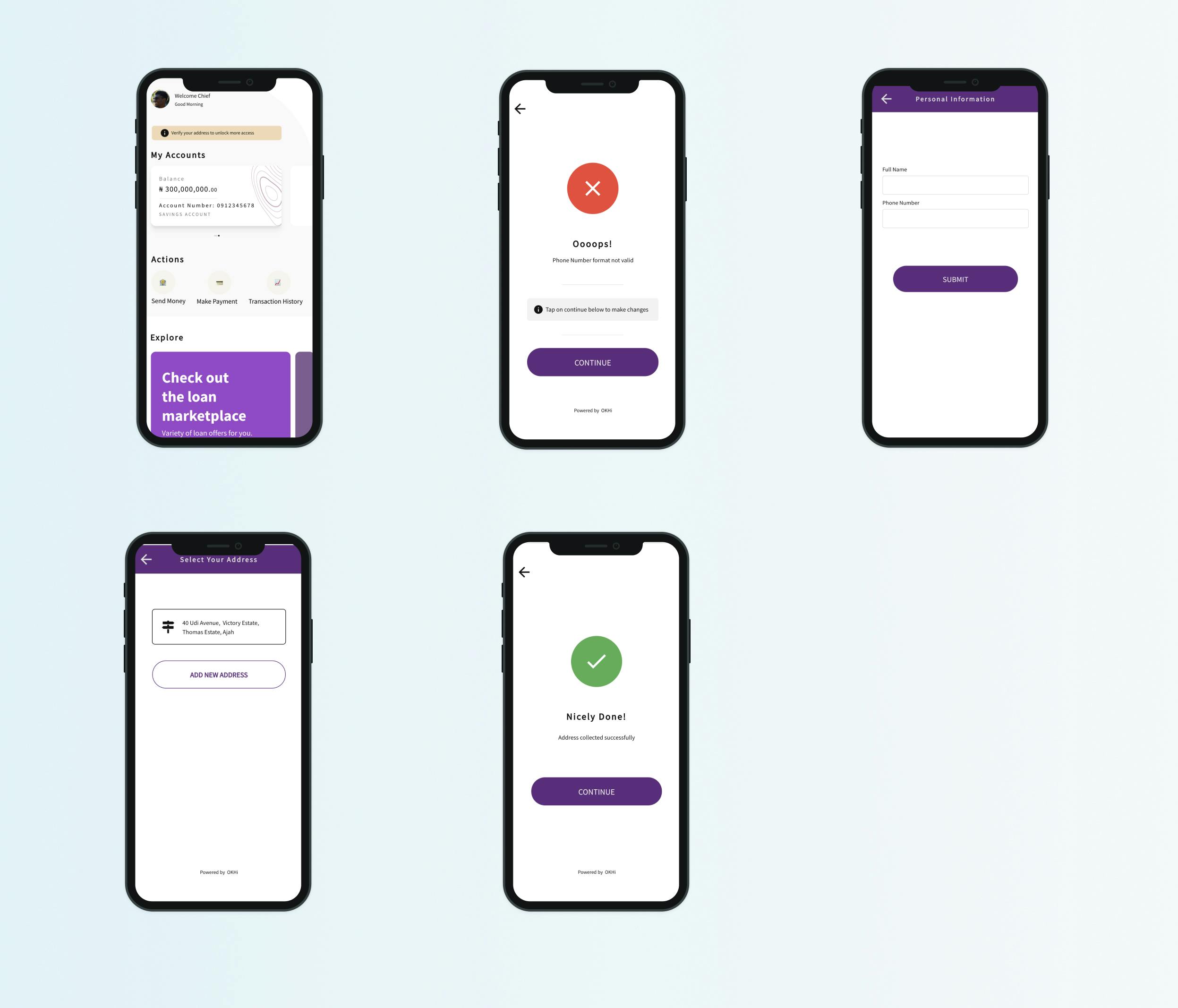 okcollect invalid phone number (existing user).jpeg
