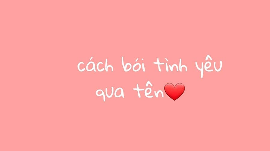Bói tình yêu theo tên hai người