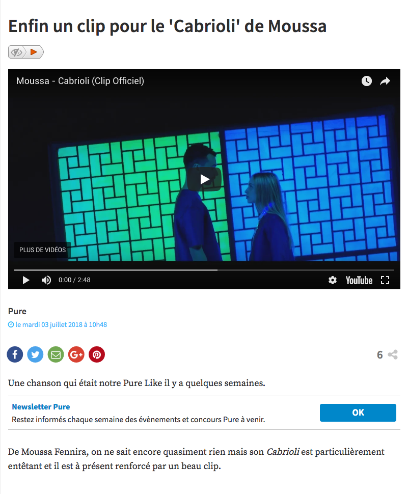 2018.07.03 - Pure FM - Enfin un clip pour le 'Cabrioli' de Moussa.png