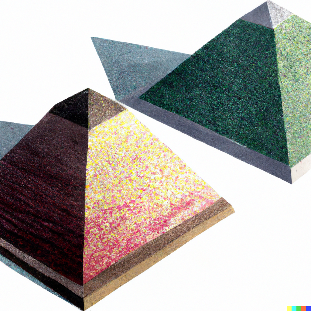 DALL·E 2022-07-13 16.24.25 - Two flat-topped pyramids with color ink washes superimposed..png