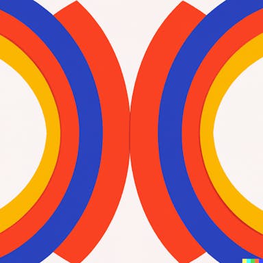 DALL·E 2022-07-13 16.27.41 - Three concentric arches. The outside one is blue; the middle red; and the inside one is yellow..png