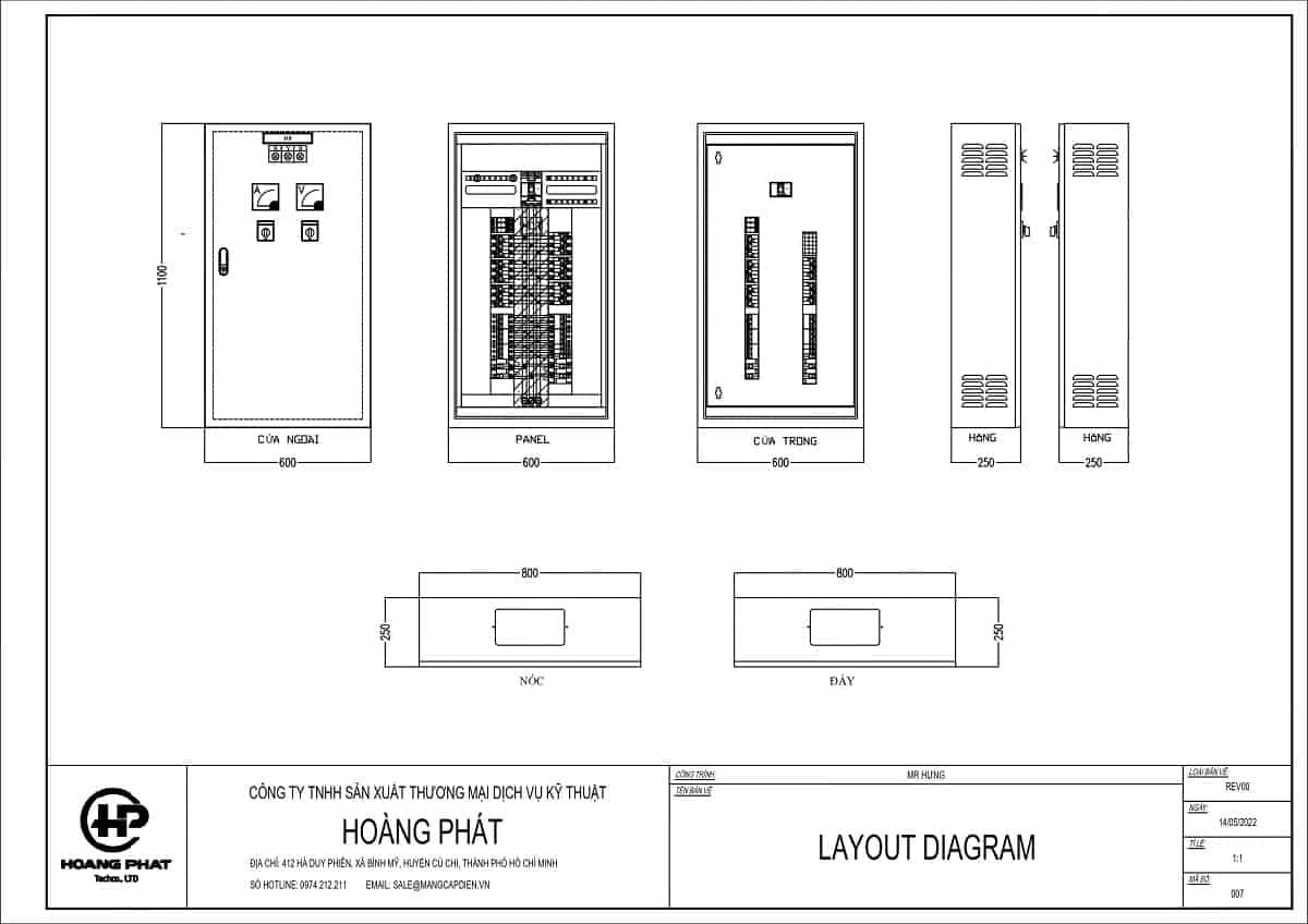Bản vẽ thiết kế tủ điện DB