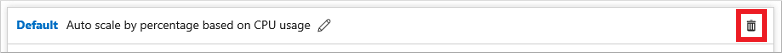 Delete the existing autoscale rules