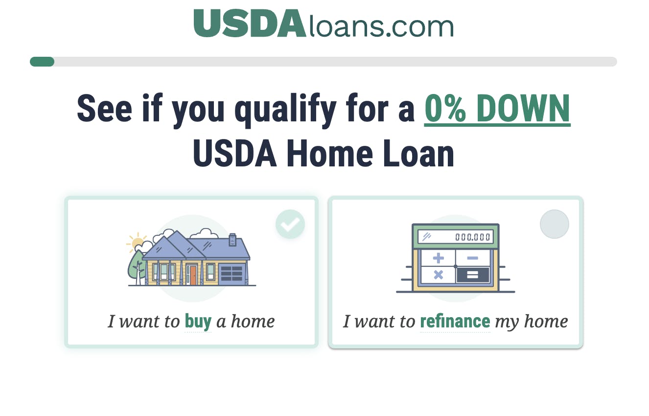Example of Quiz from USDA Loans
