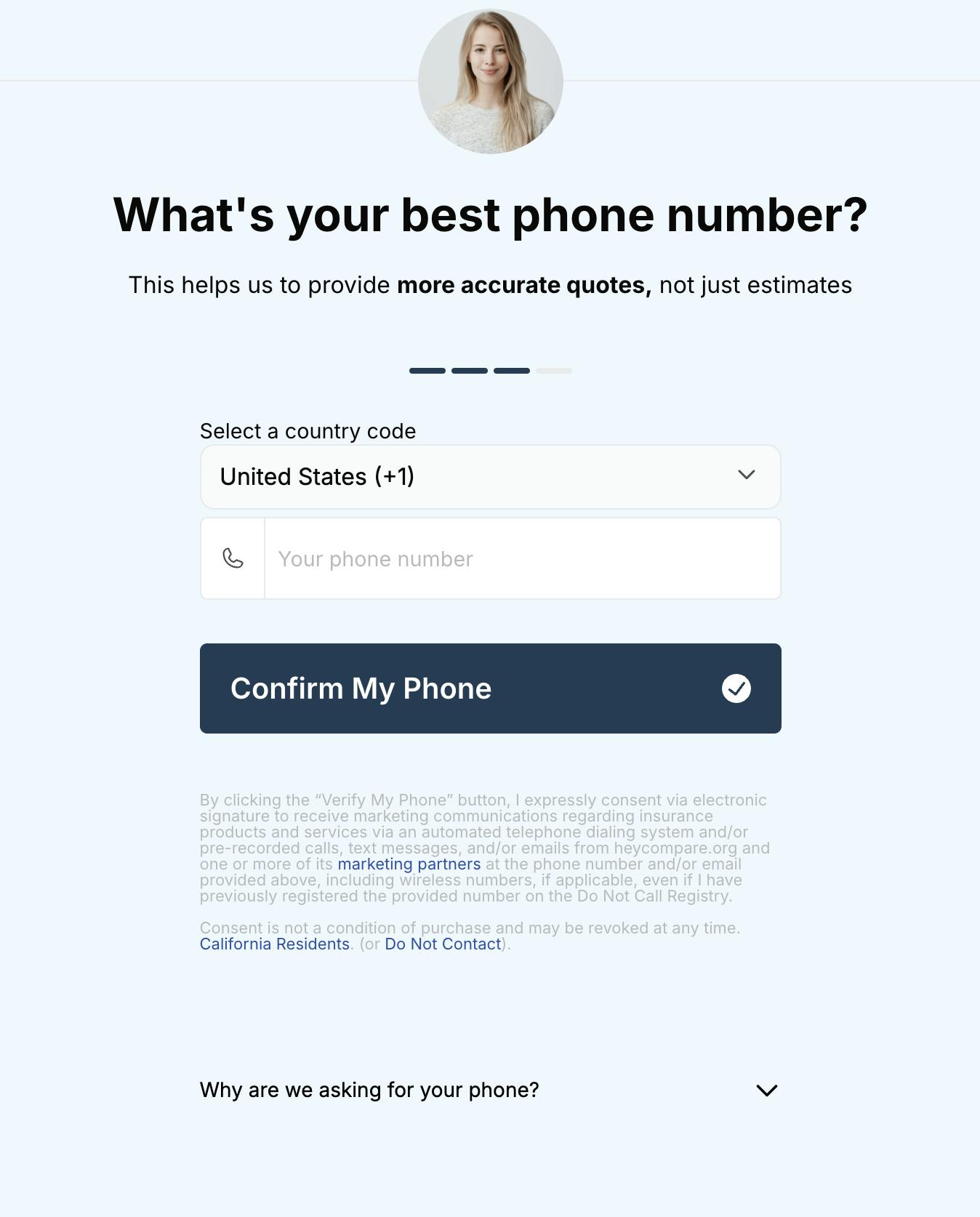 Phone Number Form