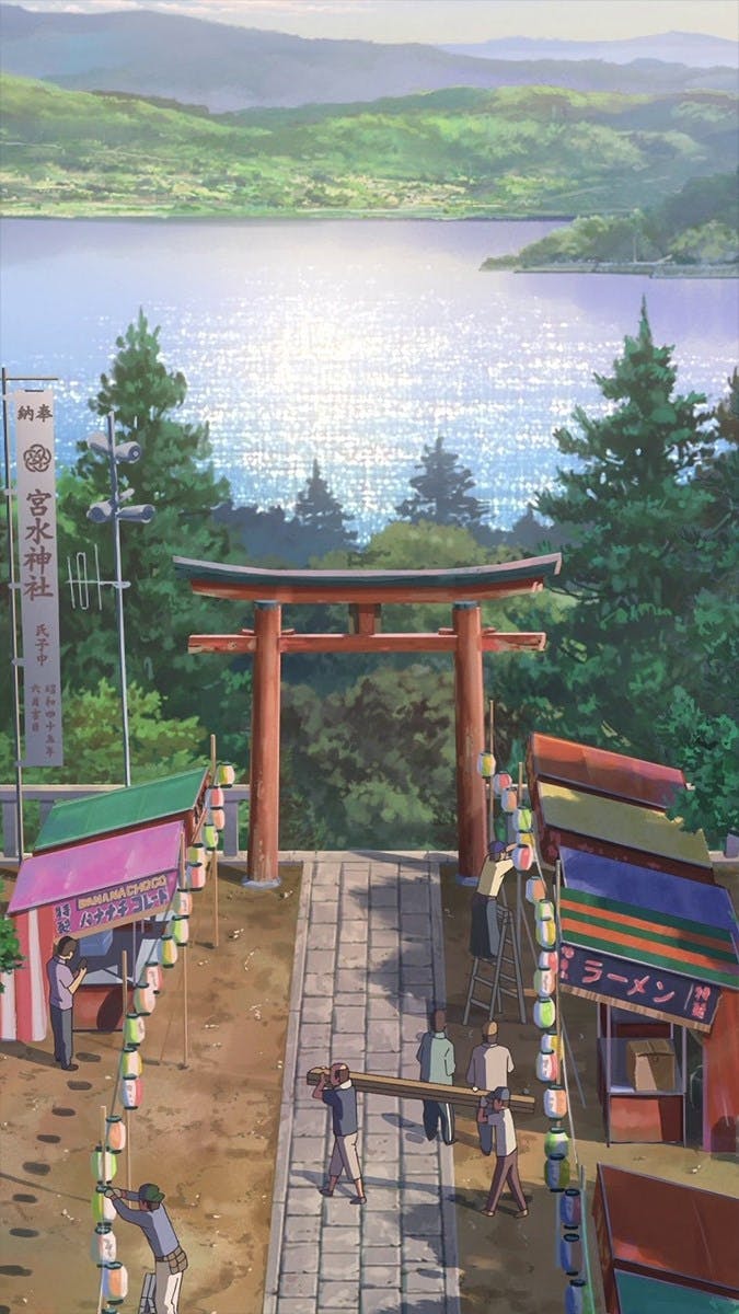 Hình nền phong cảnh anime cho điện thoại - 5