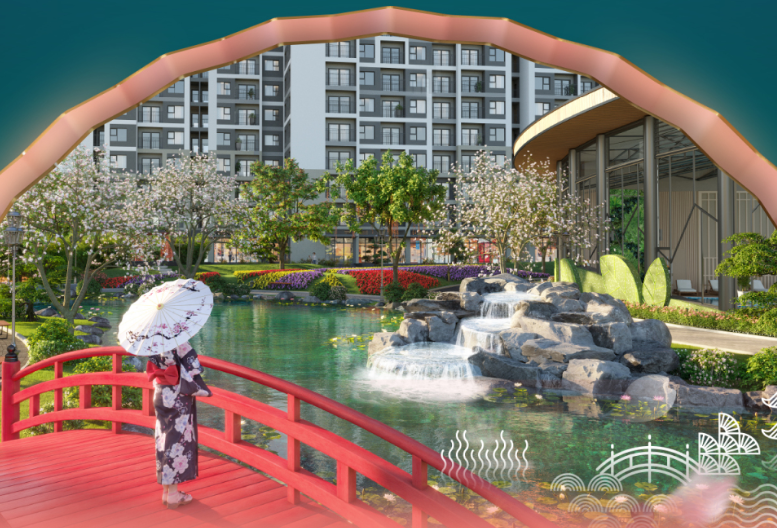 Phân khu The Sakura mang đậm dấu ấn phong cách thiết kế của Nhật Bản đầy tinh tế, an nhiên và thoải mái