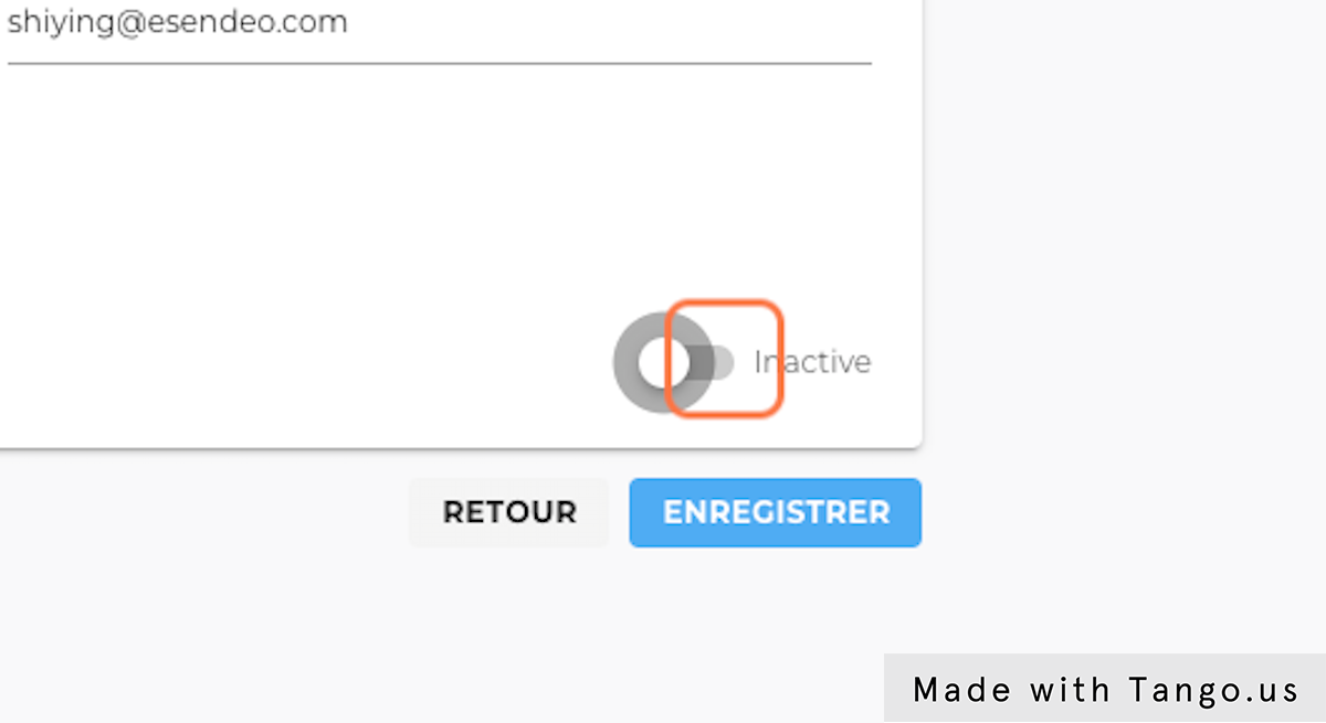 Passage à l'état actif