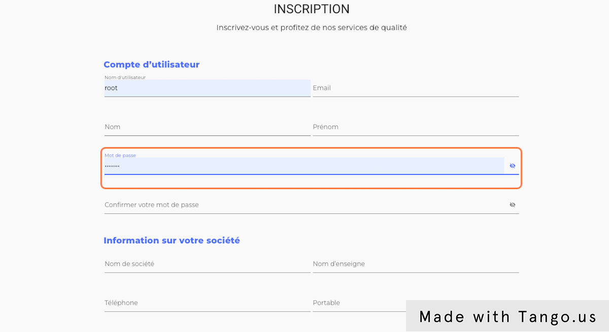 Remplir le formulaire 