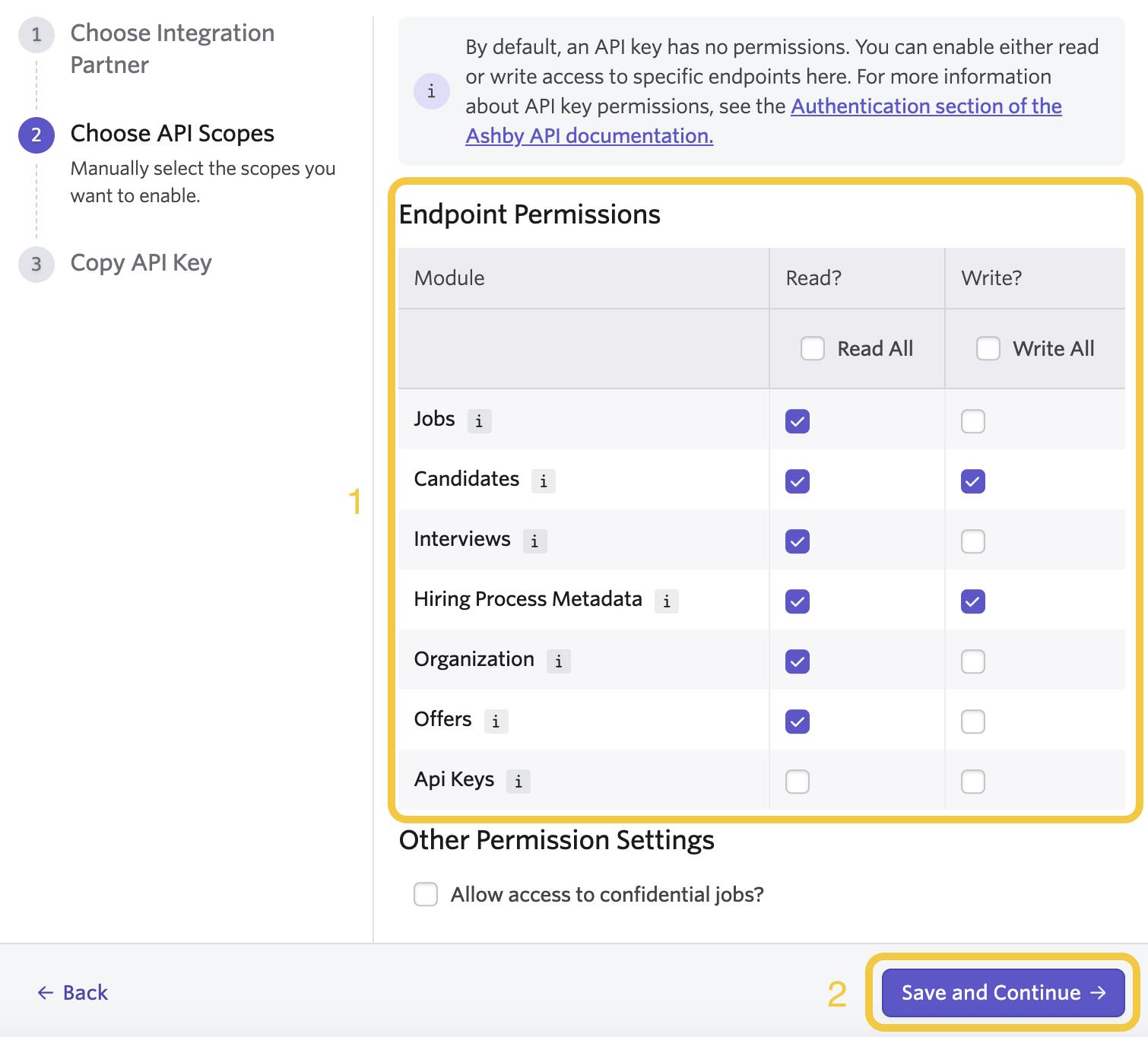 Permissions required by Ashby