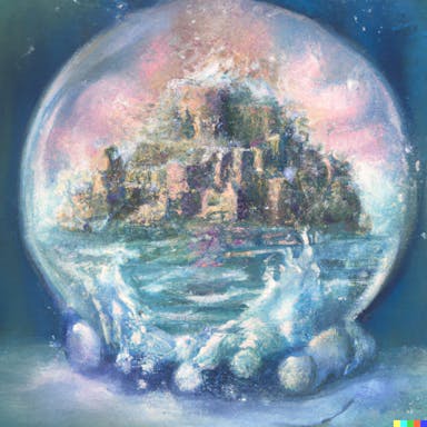 DALL·E 2022-09-30 21.09.15 - Atlantis The Lost City in a snowglobe, fantasy wateroclour painting.png