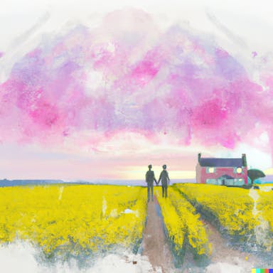 DALL·E 2022-10-28 18.21.02 - silhoutte of two people holding hands, watercolor, blended colors, sunset.png