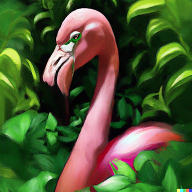 DALL·E 2022-09-30 22.20.46 - a flamingo with beautiful pink feathers, realistic, vibrant, bliss and happiness.png