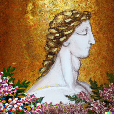 DALL·E 2022-08-04 20.40.26 - textured painting of a bust of jupiter, flower explosion, celestial, benevolence, gold.png