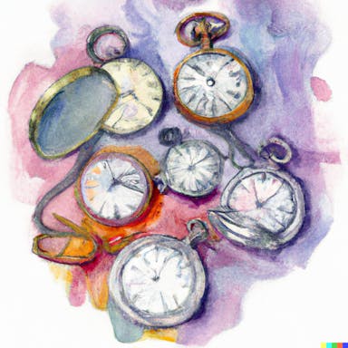 DALL·E 2022-08-04 18.25.57 - Watercolor pocket watches in the style of Monet.png