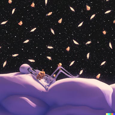 DALL·E 2022-08-04 19.49.02 - a skeleton sleeping under the stars with a potato, digital aer, 4K, dreamy.png