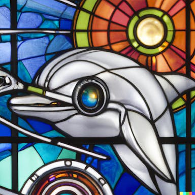 DALL·E 2022-07-25 23.24.05 - stained glass window depicting a mech dolphin with a robot eye.png