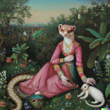 DALL·E 2022-10-06 20.51.33 - oil painting of anthropomorphic ferret, in the style of Baroque.png