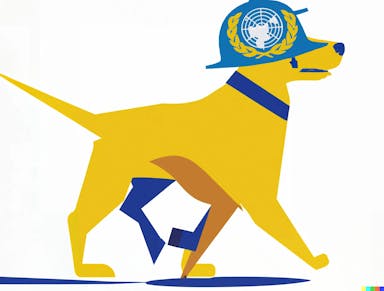 DALL·E 2022-10-28 19.50.23 - vector illustration of a golden retriever wearing a blue construction helmet, side on full body, in the style Malika Favre.png