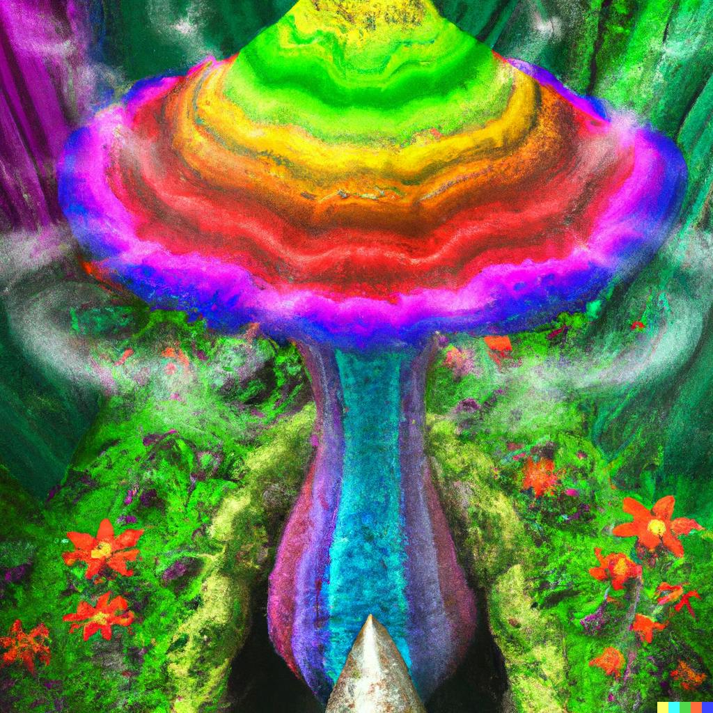 DALL·E 2022-10-13 19.34.51 - high view perspective of a giant rainbow mushroom, fantasy digital art, high detail.png