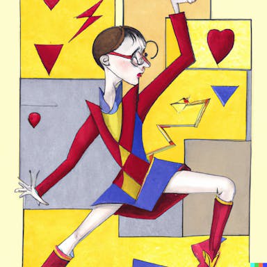DALL·E 2022-10-06 20.05.38 - Harry Potter in school uniform dressed as the queen of hearts doing aerobics, in the style of cubism .png