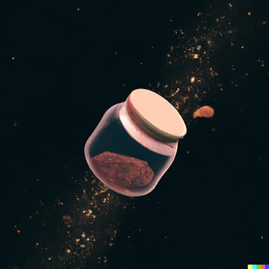 DALL·E 2022-08-04 19.18.57 - Endless tea jar floating in the cosmos, abstract digital art.png