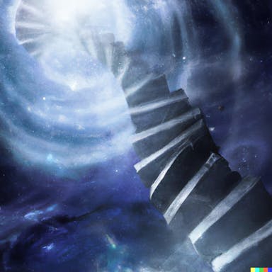 DALL·E 2022-08-04 18.49.36 - a spiral staircase in outer space, fantasy, lucid, dreamy, digital art.png