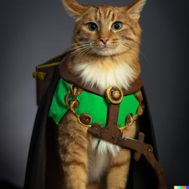 DALL·E 2022-08-02 19.10.28 - studio photo of a cat cosplaying as Link from Zelda.png