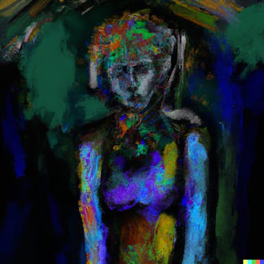 DALL·E 2022-10-29 00.09.18 - sickly woman, digital painting, messy, strong narrative, psychedelic.png