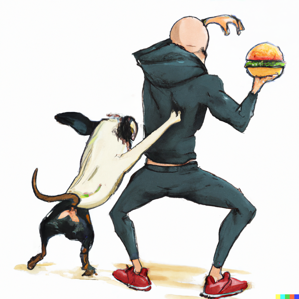 DALL·E 2022-09-30 18.52.05 - a bald guy wearing Red Nike shoes, in the style of One Punch Man.png