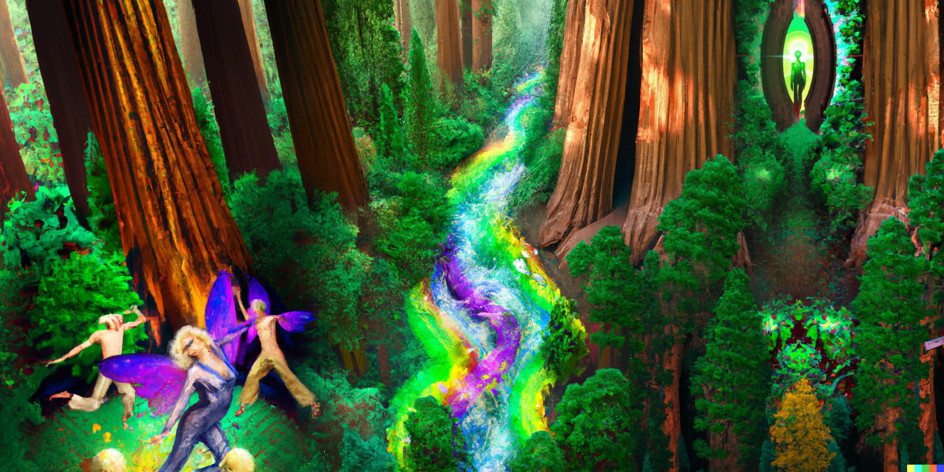 DALL·E 2022-10-13 20.01.10 - high view perspective of a magical forest of giant sequoia trees, fantasy digital art, high detail.png
