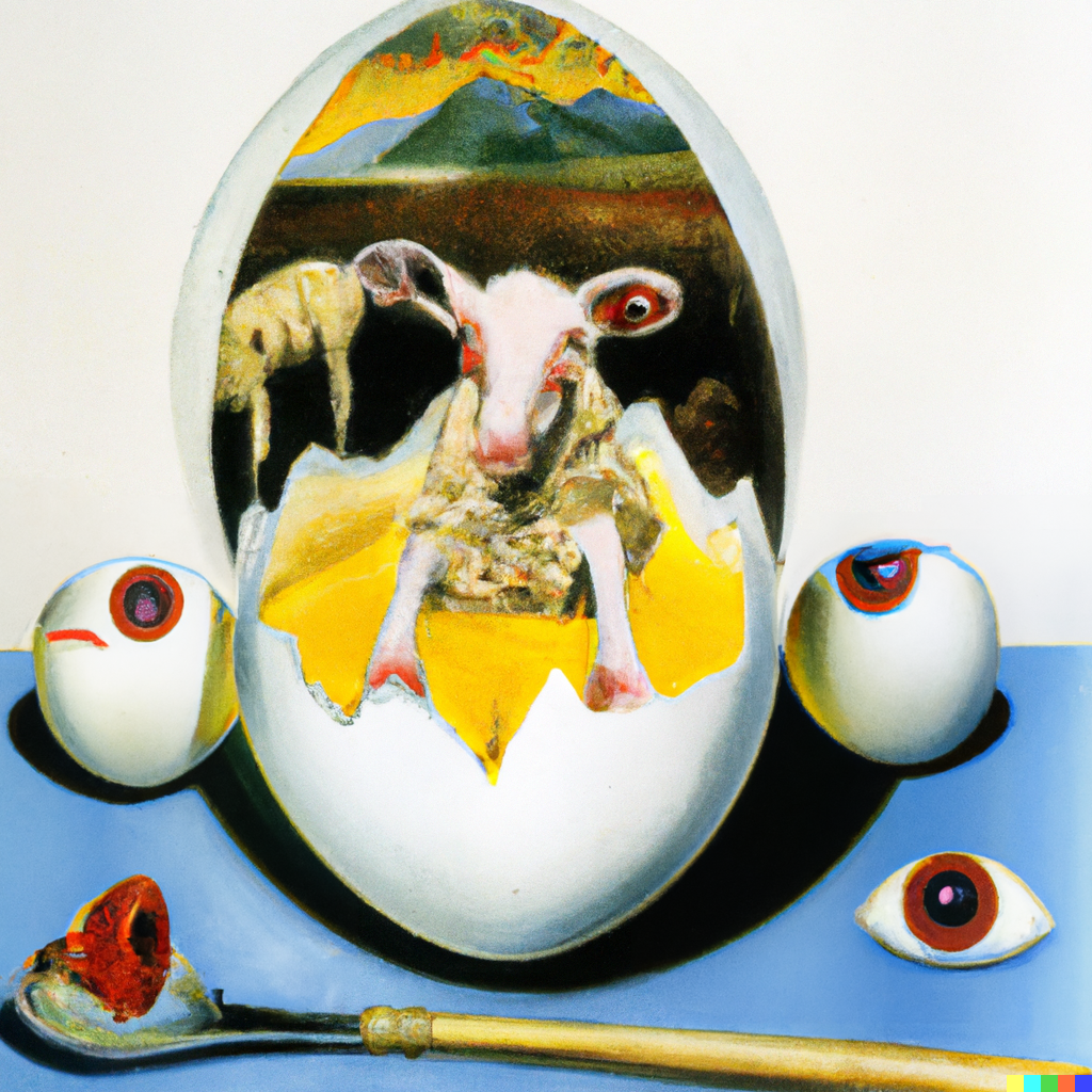 DALL·E 2022-10-28 18.07.38 - a table full of eyes staring at the camera, painting in the style of Salvador Dali.png