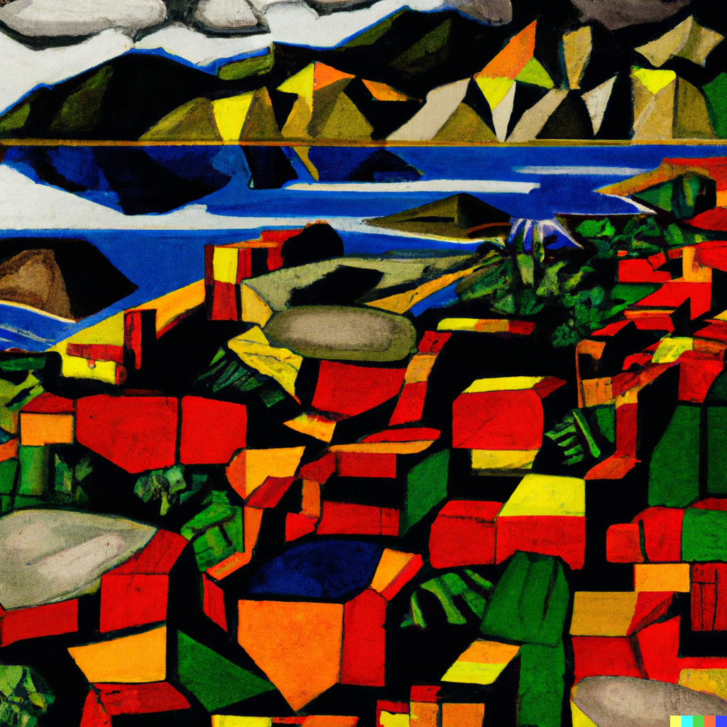 DALL·E 2022-08-04 18.35.53 - painting of the Island of the Sun, Bolivia, in the style of cubism.png