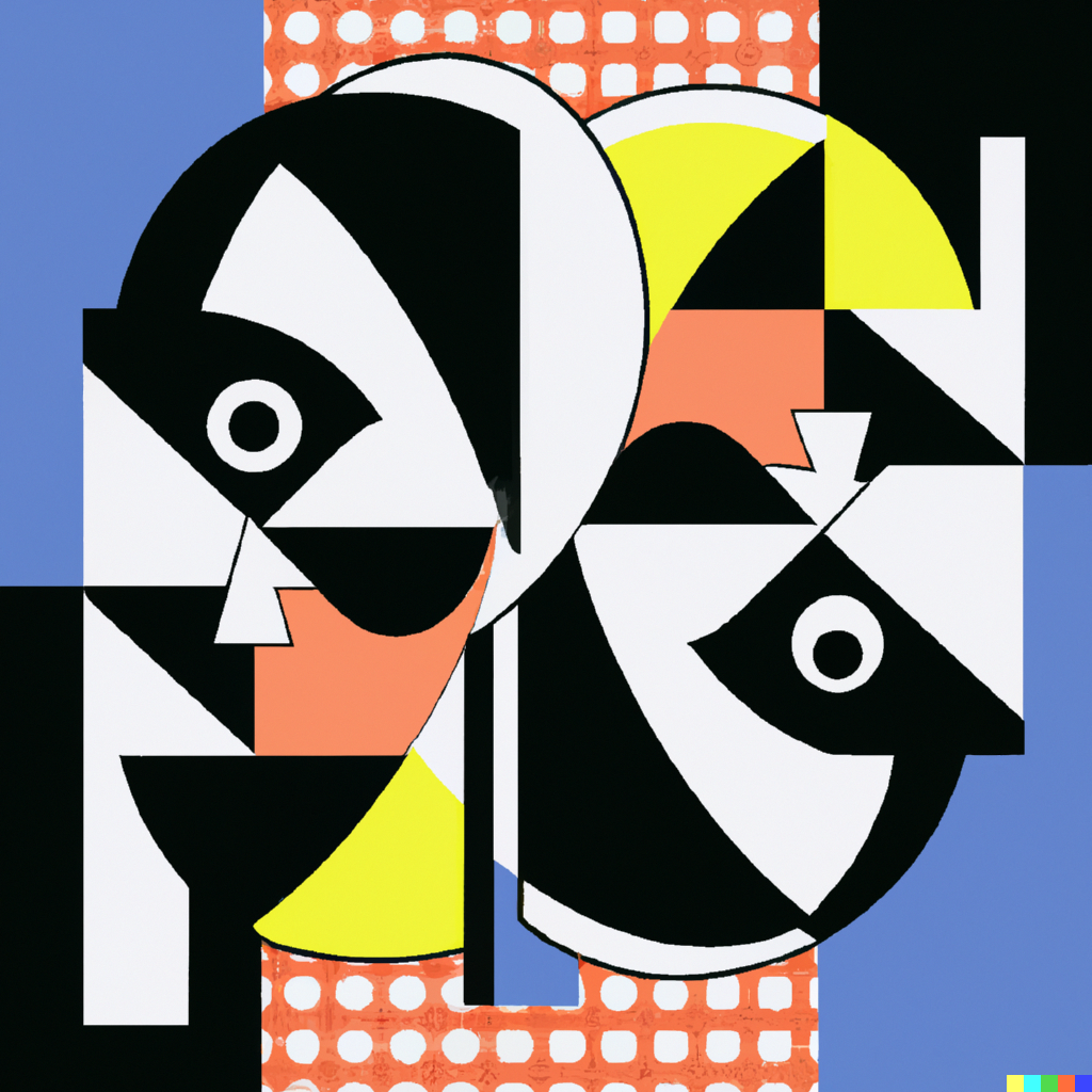 DALL·E 2022-10-28 22.41.38 - the human relationship, dystopian, Vasarely.png