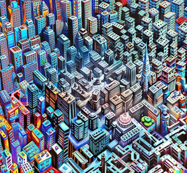 DALL·E 2022-10-21 23.31.59 - isometric view of a highly detailed miniature futuristic city, Chalk Pastel, Trending on Artstation.png