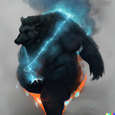 DALL·E 2022-09-29 15.43.39 - demon bear with a long torso, in the style of the Iron Druid chronicles, ethereal, fantasy art.png