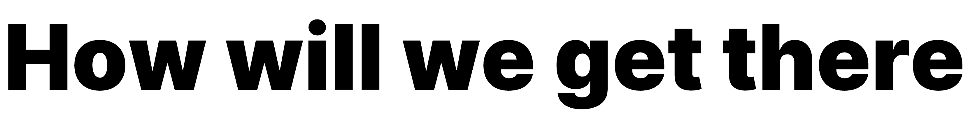 How will we get there