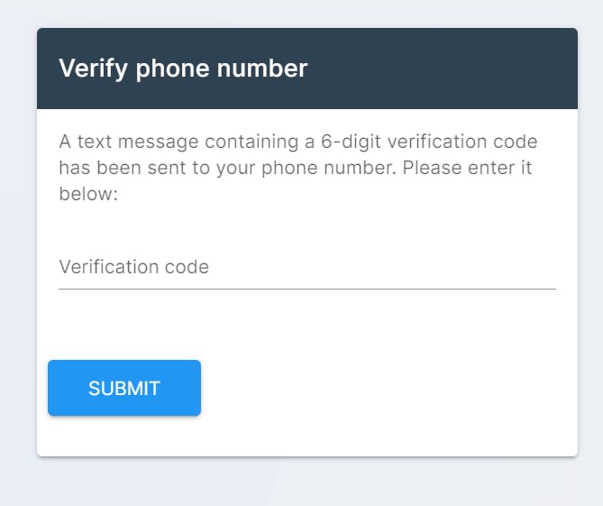 Verify phone number pop-up with instructions to enter a 6-digit code and a submit button.