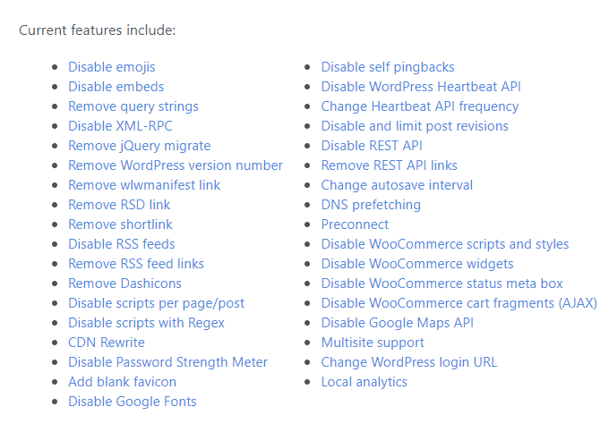 Perfmatters-features