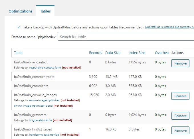 Wp-optimize-tables