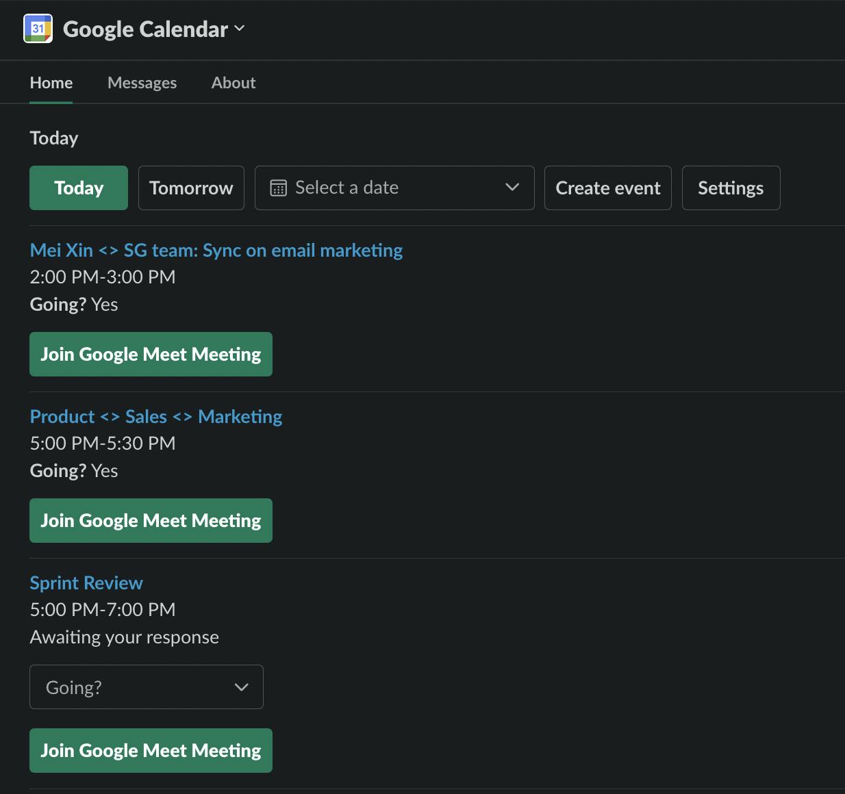 Use this Google Calendar tip to enable Slack reminders.