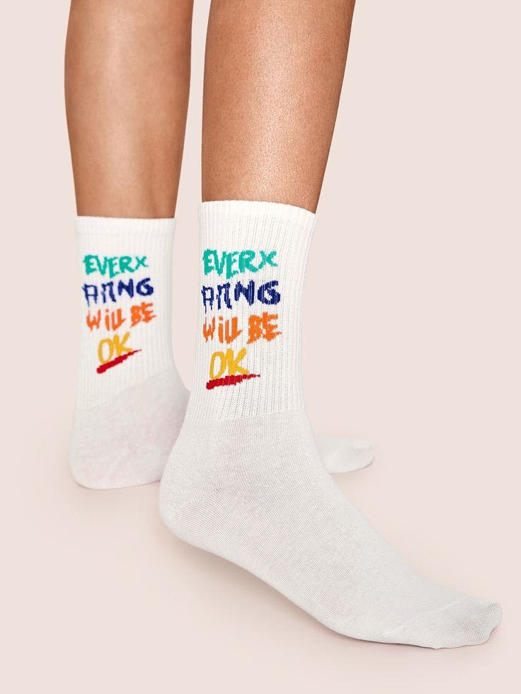 1pair Slogan Graphic Socks.jpg