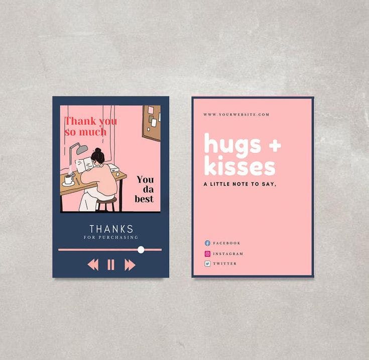 Professional Minimalist Modern Business Card Cartoon Thank you Cards Designing.jpg