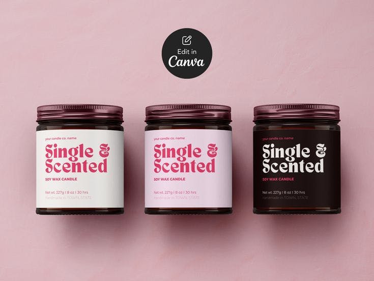 Valentine's Day Printable Candle Label Canva Template, Modern Candle Label Design, Custom Candle Label Template, Editable Candle Label.jpg