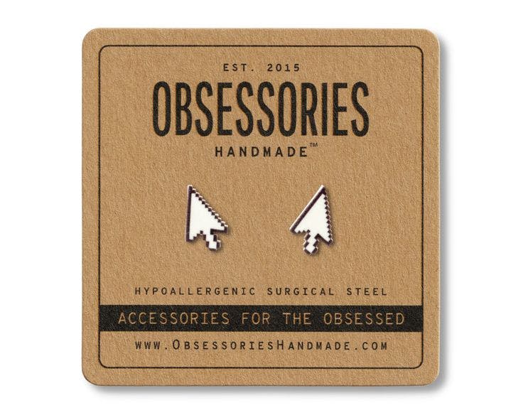 Arrow Cursor PC Computer Earrings Stud Earrings Post Computer Jewelry Computer Accessories Mouse Pointer Icon Pixelated Computer Nerd Gift.jpg