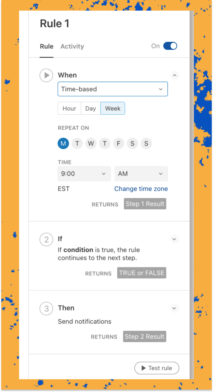 Coda's Automation feature allows you to schedule tasks to start at certain times. This means you can easily do recurring tasks and reminders.