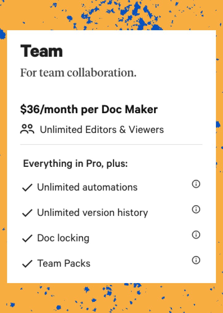 Coda's team pricing plan allows for unlimited editors and viewers. You only pay for users who create docs.