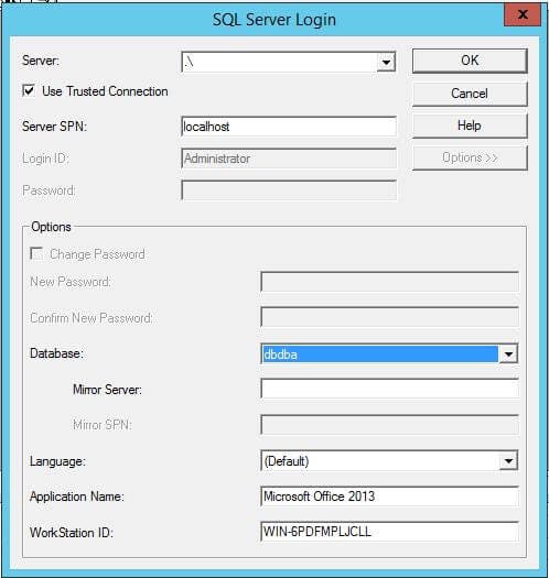 Create a new SQL Server login.