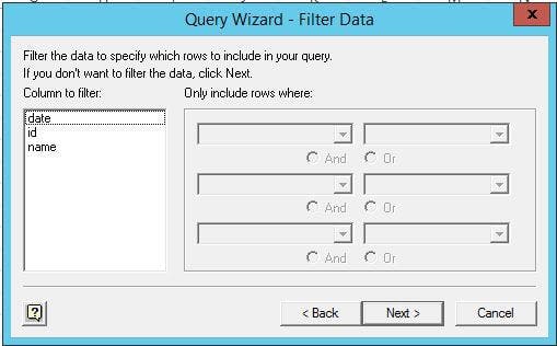 Query Wizard - Filter Data in Microsoft Excel
