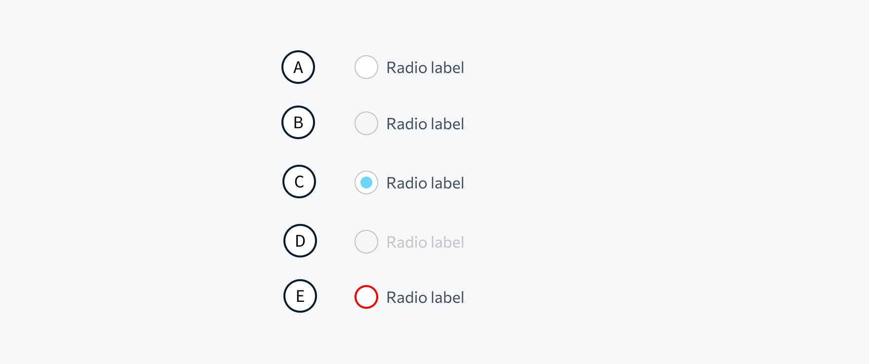 radio button estados